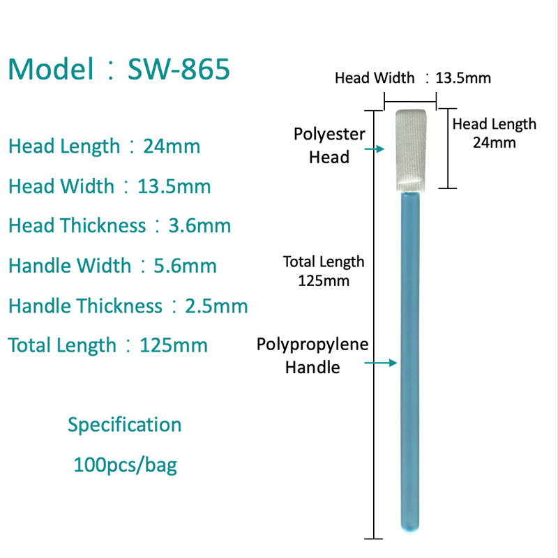 Sw-865 swab de poliéster estéril de cabeça pequena